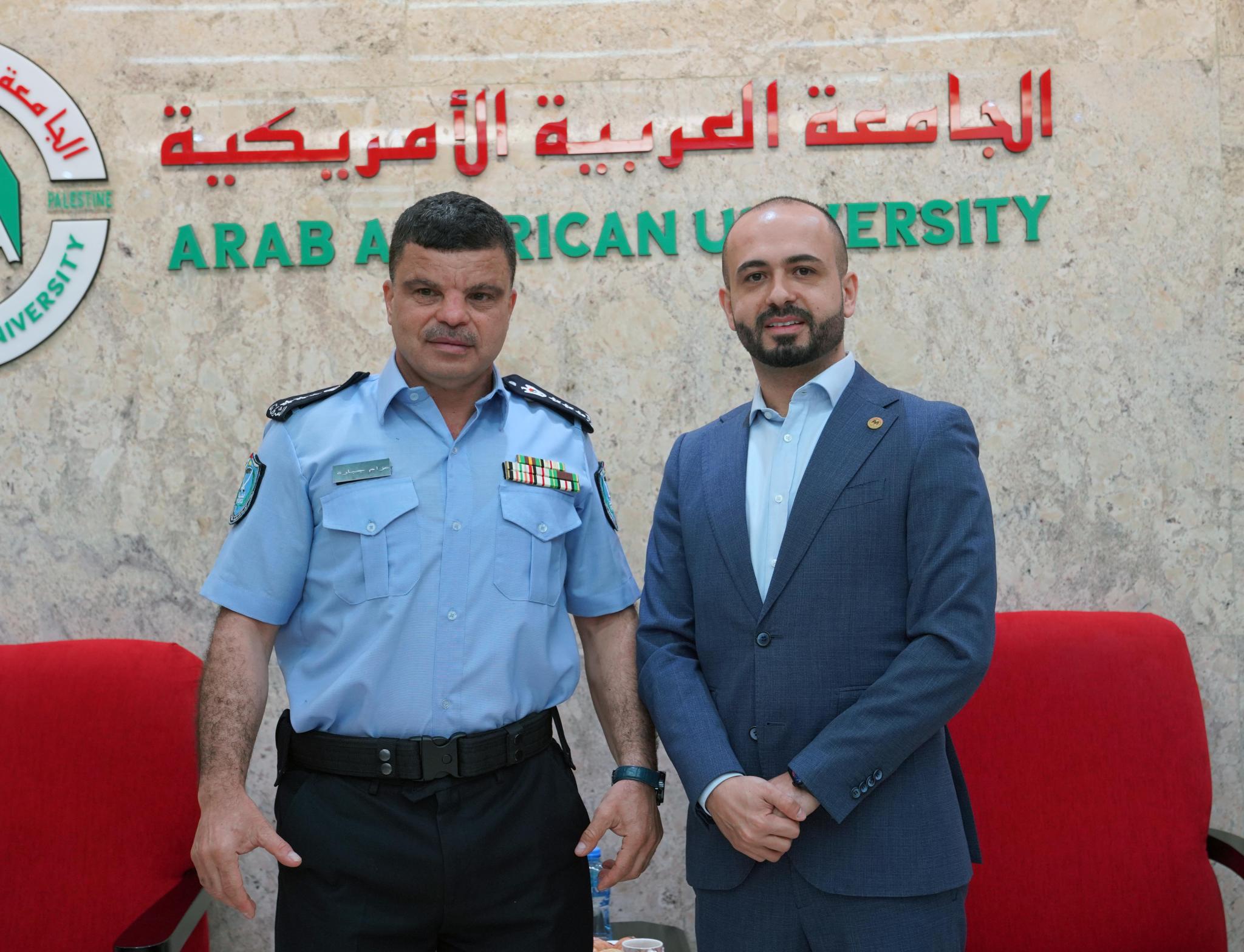 Jenin Governorate Police Director Meets with the AAUP President, Dr. Bara Asfour